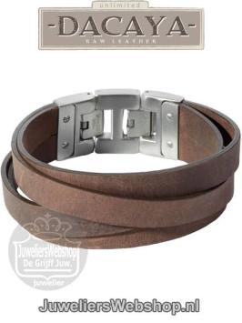 Leren armband Dacaya Cross Roads Brown 20mm F100220